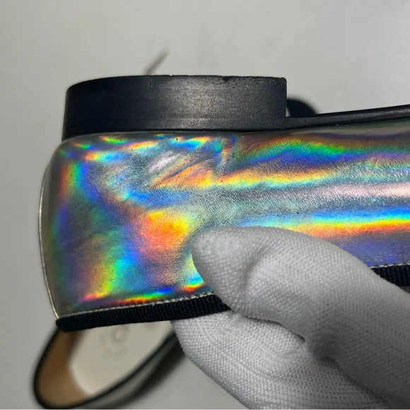 CHANEL Iridescent Ballet Flats with Black Cap Toe - Picture 14 of 16